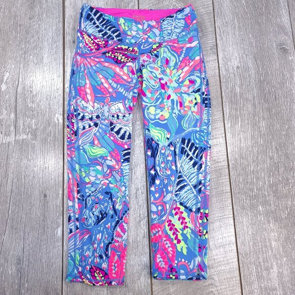 Lilly Pulitzer Luxletic Womens Small UPF 50+ Multi Fantasy Garden Weekender Crop - Picture 1 of 7